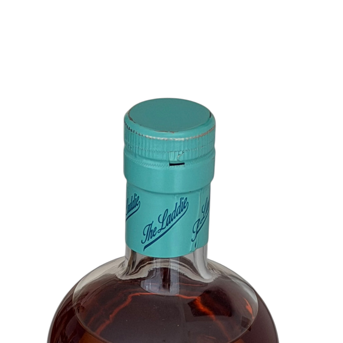Actual bottle: Bruichladdich 1972 turquoise capsule close-up