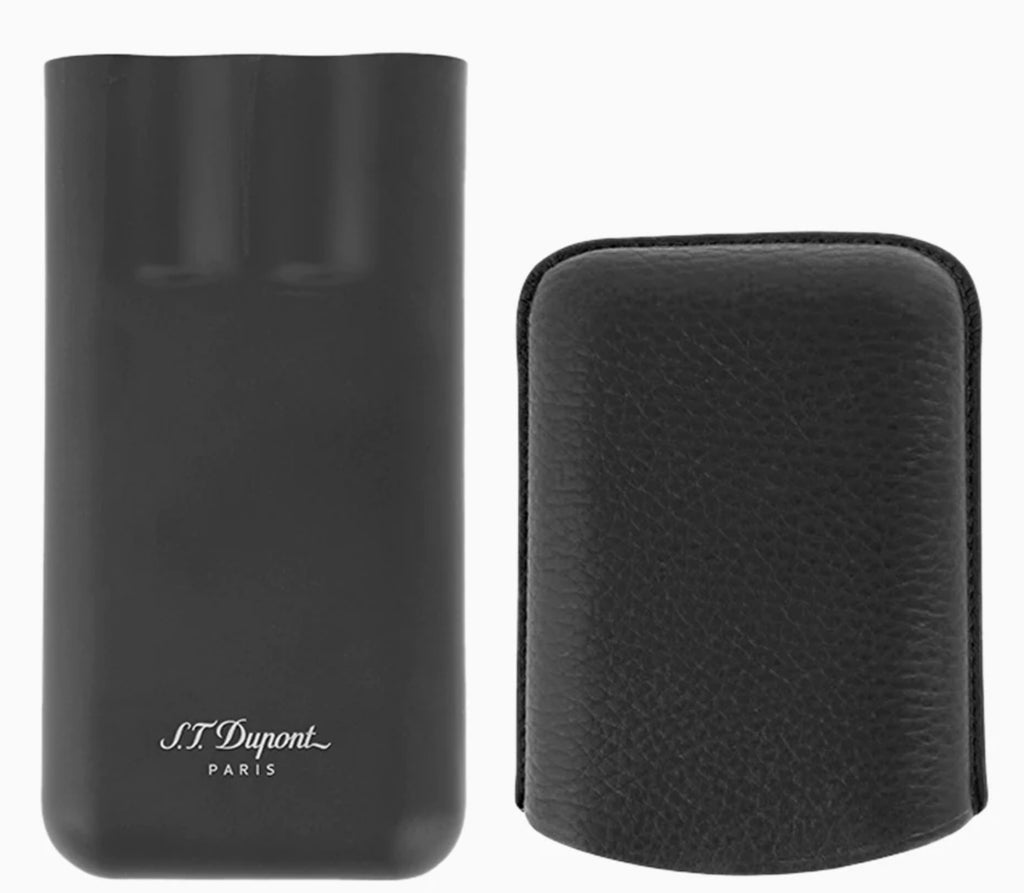 S.T. Dupont - (3) Tripple Cigar Case Grained & Matt
