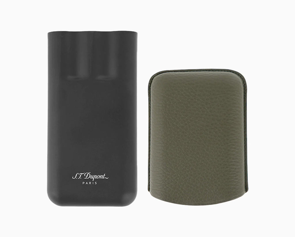 S.T. Dupont - (3) Tripple Cigar Case Grained & Matt