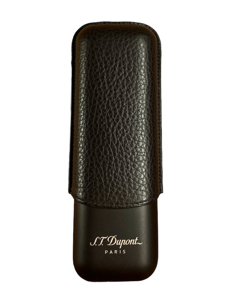S.T. Dupont - (2) Double Cigar Case Grained & Matt