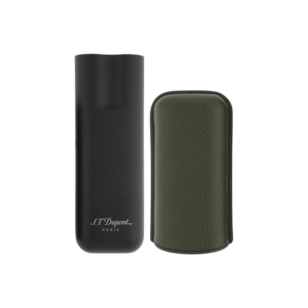 S.T. Dupont - (2) Double Cigar Case Grained & Matt