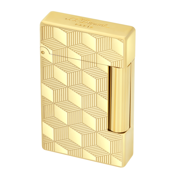 S.T. Dupont - Initial -  Cube Lighter - Yellow Gold