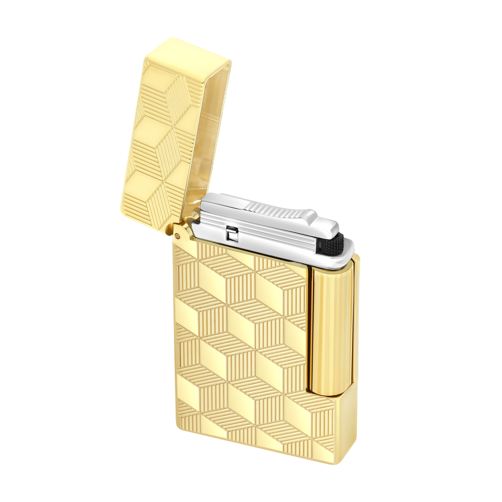 S.T. Dupont - Initial -  Cube Lighter - Yellow Gold