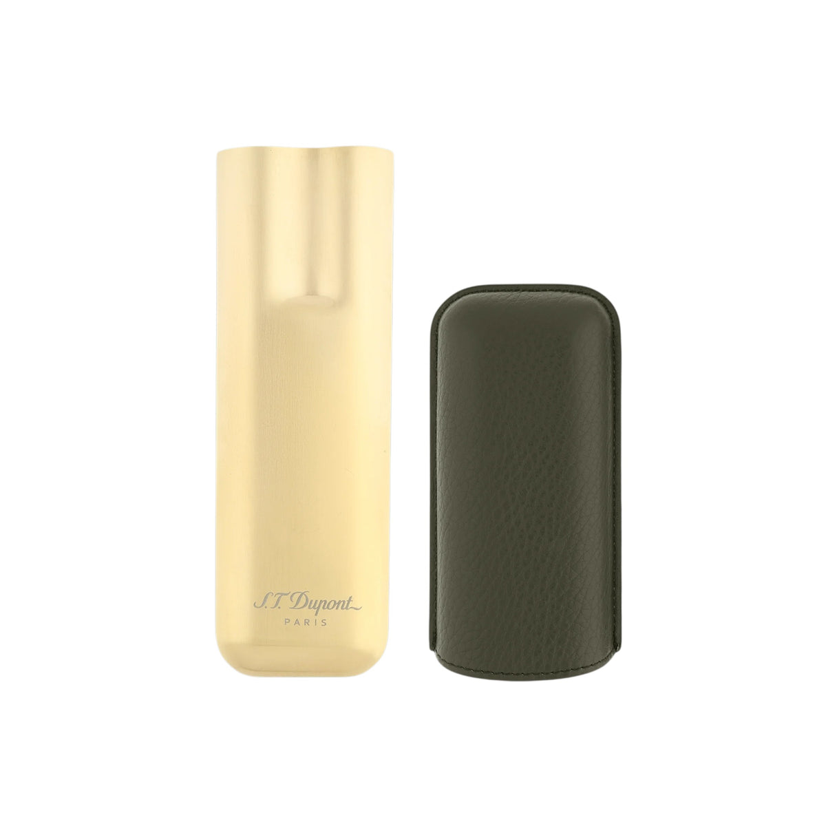 S.T Dupont - (2) Double Cigar Cases - Gold