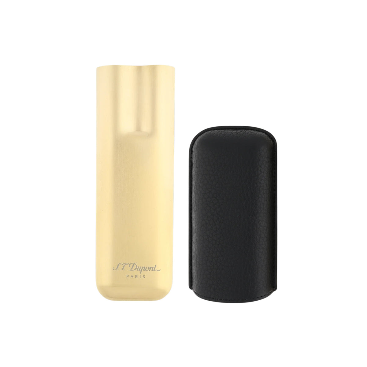 S.T Dupont - (2) Double Cigar Cases - Gold