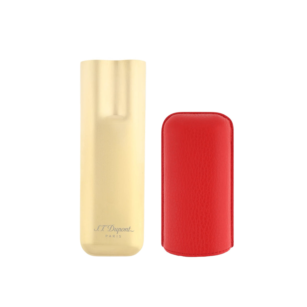 S.T Dupont - (2) Double Cigar Cases - Gold