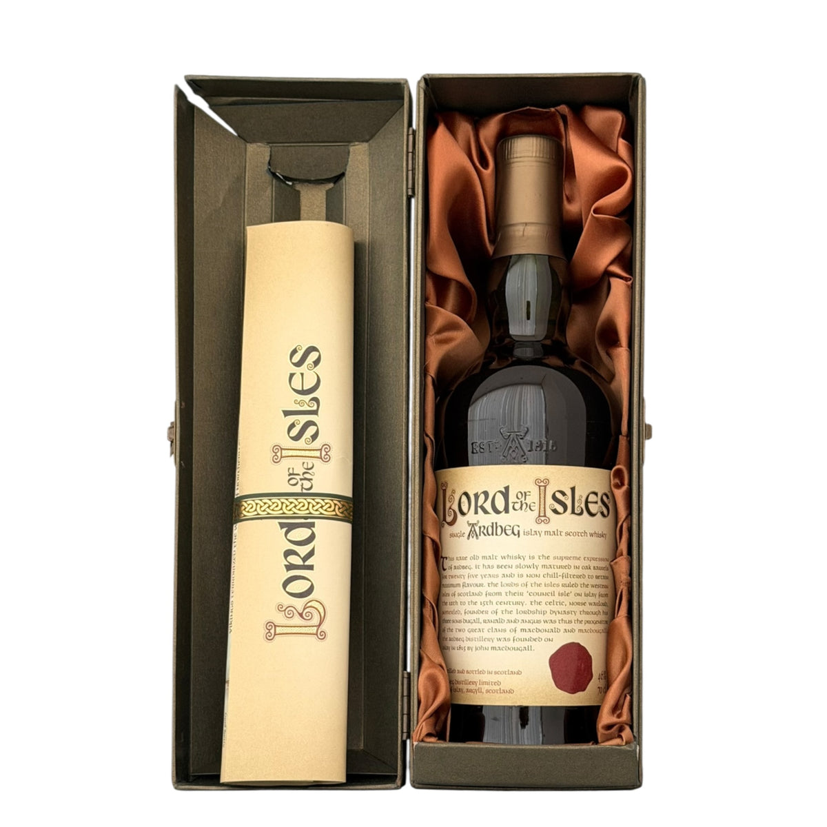 Ardbeg 25 Year Old Lord of the Isles presentation box detail