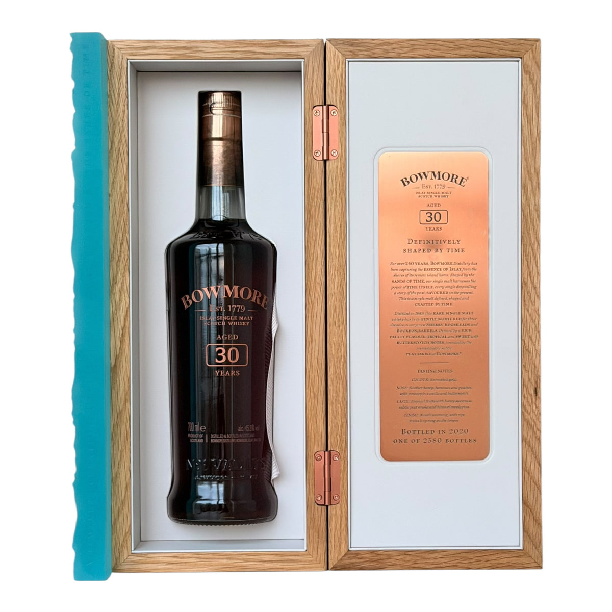 Bowmore 1989 30 Year Old rear bottle view