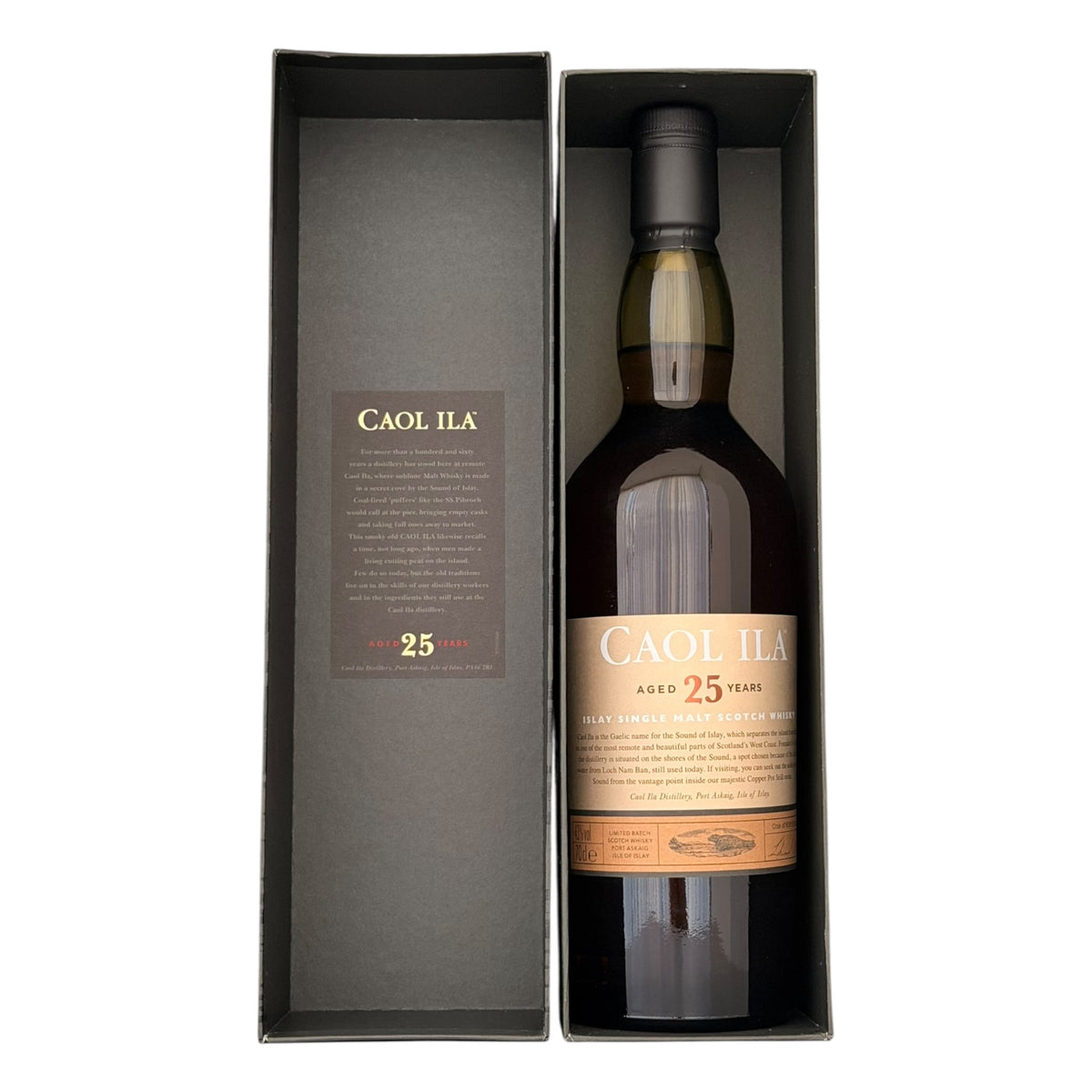 Caol Ila 25 Year Old rear bottle view