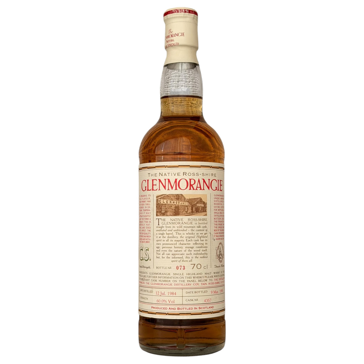 Glenmorangie 1984 10 Year Old Natural Cask Strength bottle