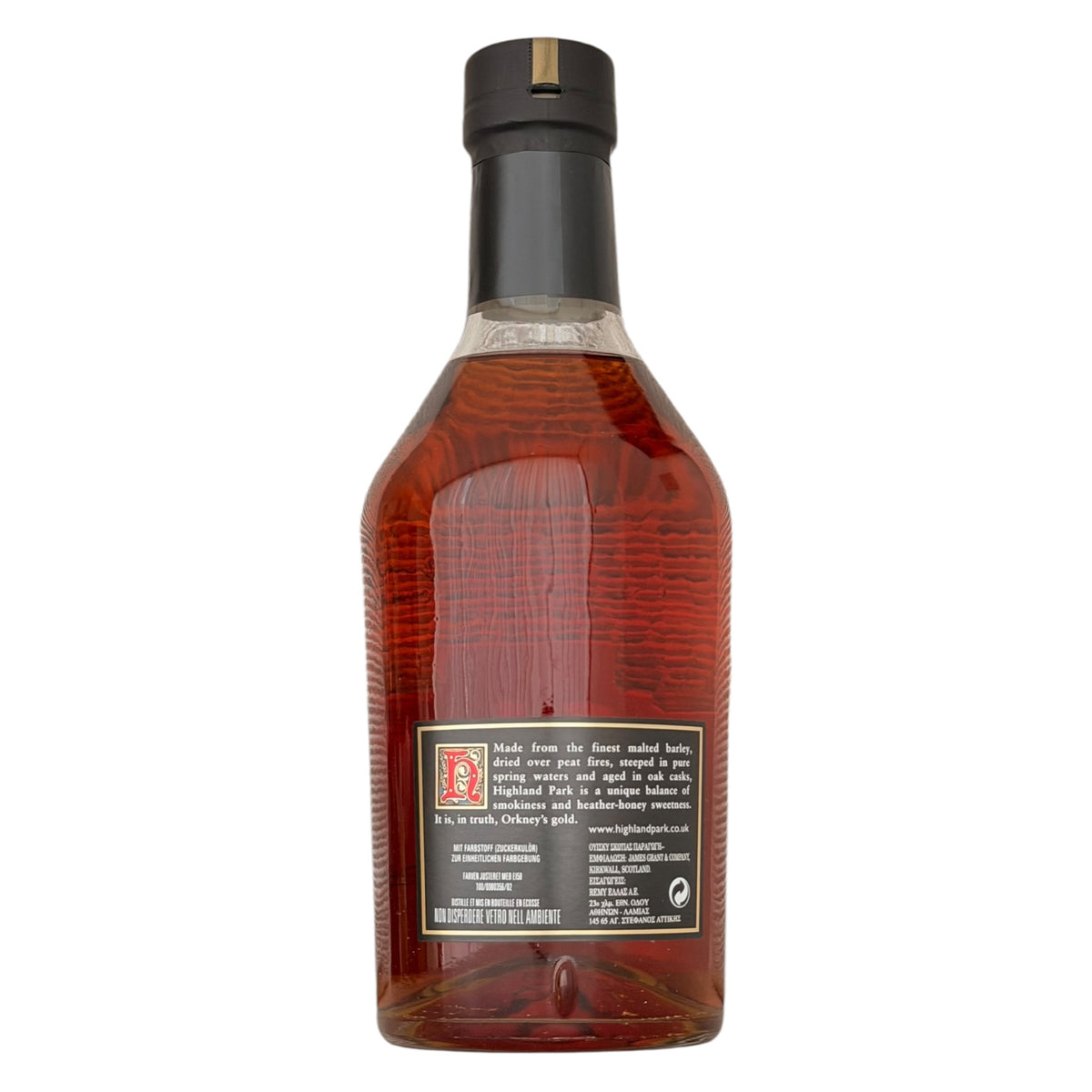 Highland Park 12 Year Old Bot. 1990s rear bottle view