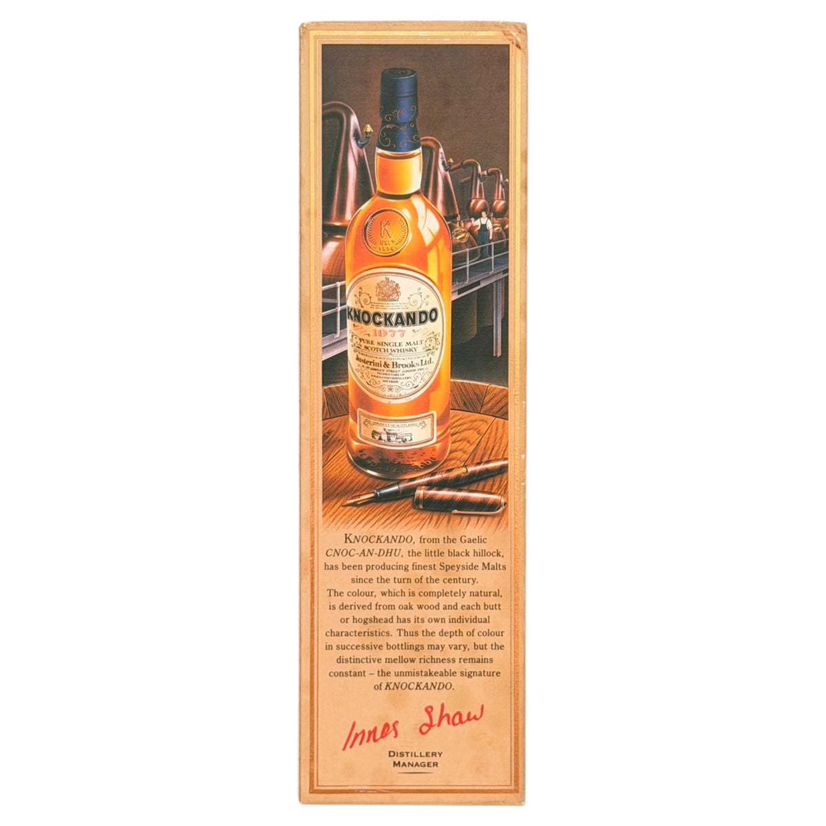 Knockando 1977 14 Year Old Vintage presentation carton side