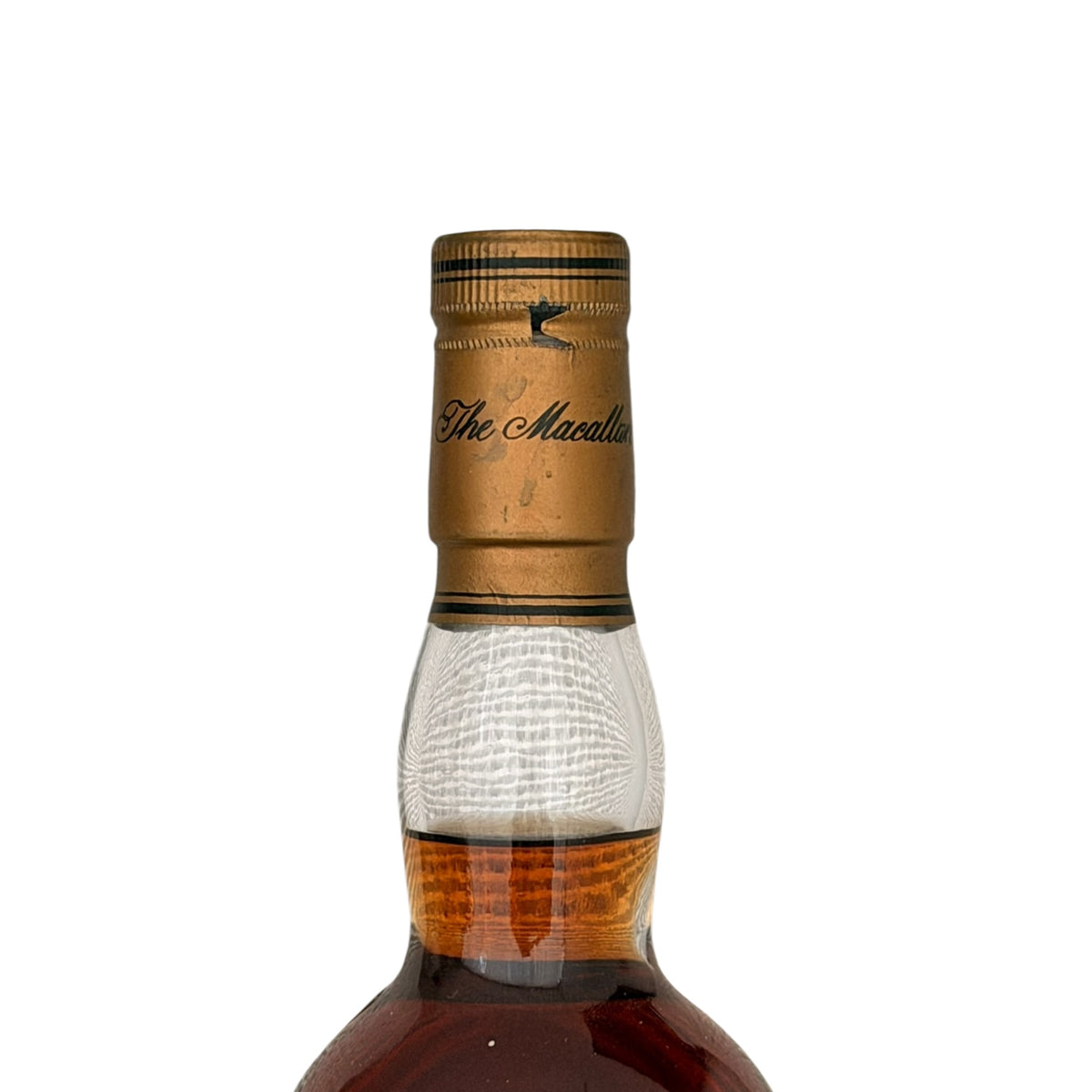 Macallan 10 Year Old Sherry Wood Carton neck and capsule detail
