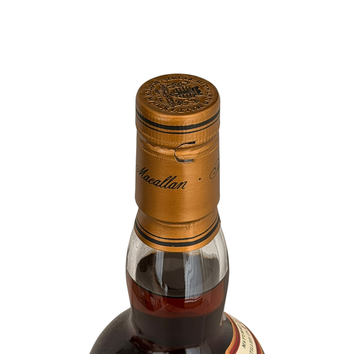 Macallan 1979 18 Year Old Gran Reserva neck and capsule detail