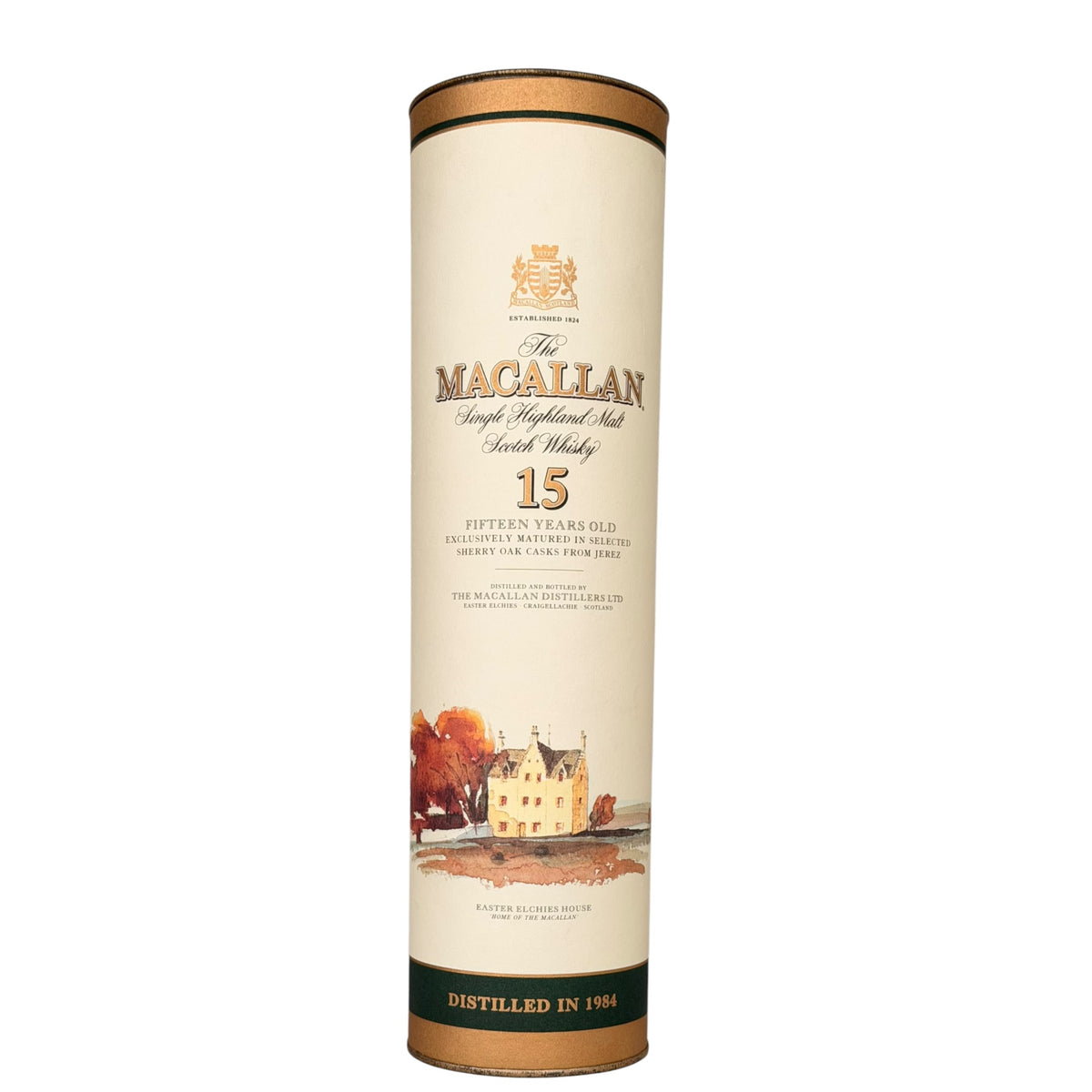 Macallan 1984 15 Year Old presentation tube front