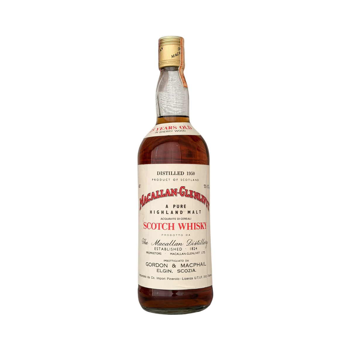 Macallan-Glenlivet 1950 25 Year Old Gordon & MacPhail bottle