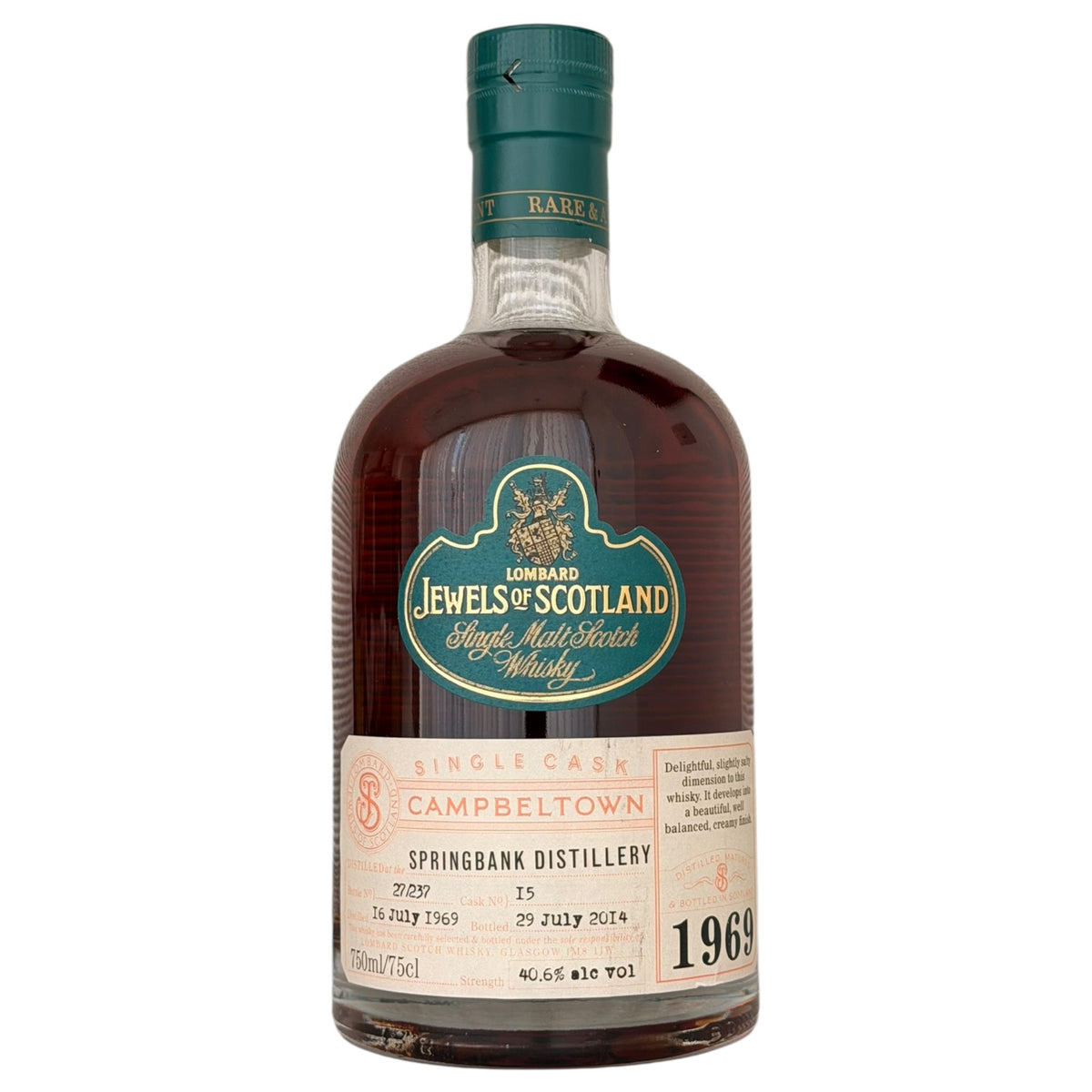 Springbank 1969 45 Year Old Jewels of Scotland bottle