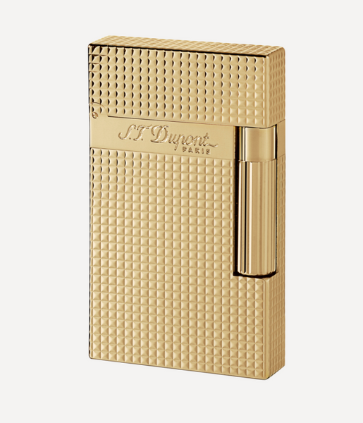 S.T. DUPONT - LIGNE 2 - Yellow Gold Finish Diamond Head Pattern Lighter