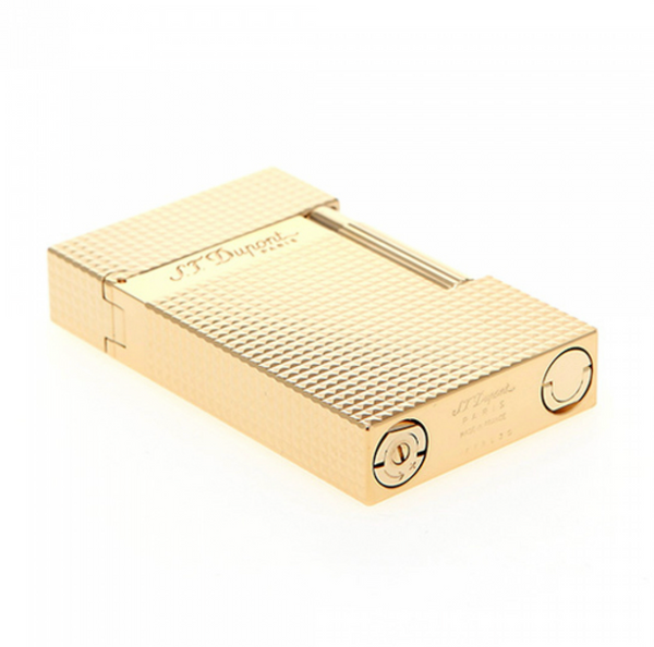 S.T. DUPONT - LIGNE 2 - Yellow Gold Finish Diamond Head Pattern Lighter