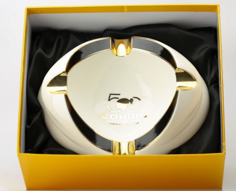 Cohiba 50 Aniversario White Oval Cigar Ashtray