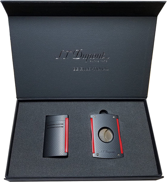 S.T. Dupont - Lighter & Cigar Cutter Set - Maxijet Sunburst Red