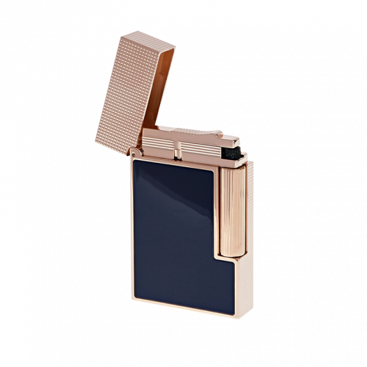 S.T. DUPONT - DIAMOND HEAD PATTERN ROSE GOLD AND BLUE LAQUER - L2 lighter